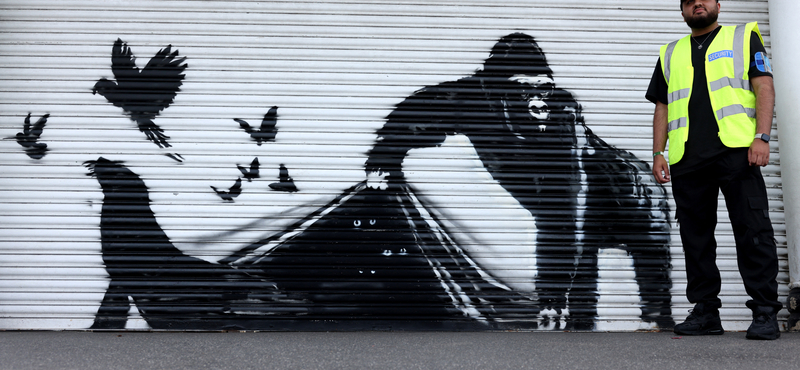 Banksy gorilla és fóka streetart London